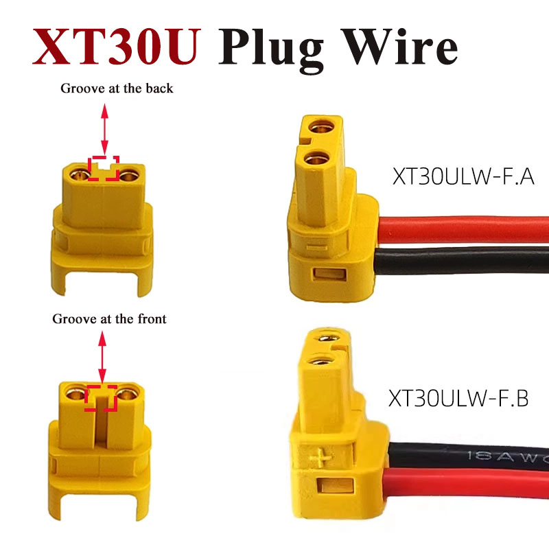 Drone Power Bank - Coude XT30U fiche banane ligne XT30ULW-F