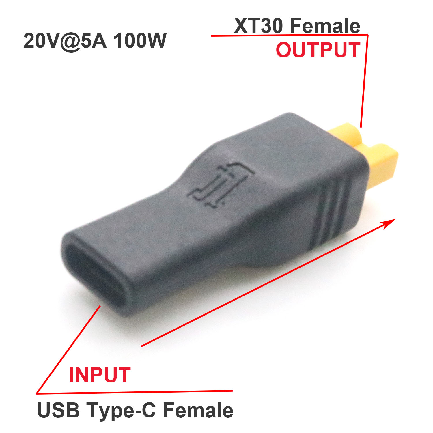 Drone Battery Adapter - 1pc USB Type C entrée femelle